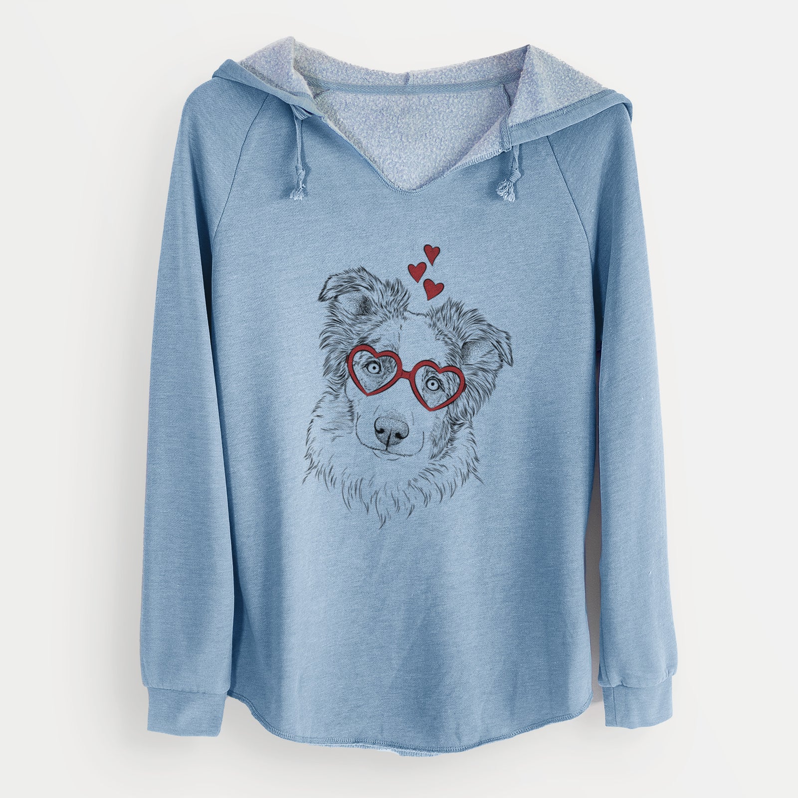Valentine HoneyBee the Miniature Australian Shepherd - Cali Wave Hooded Sweatshirt