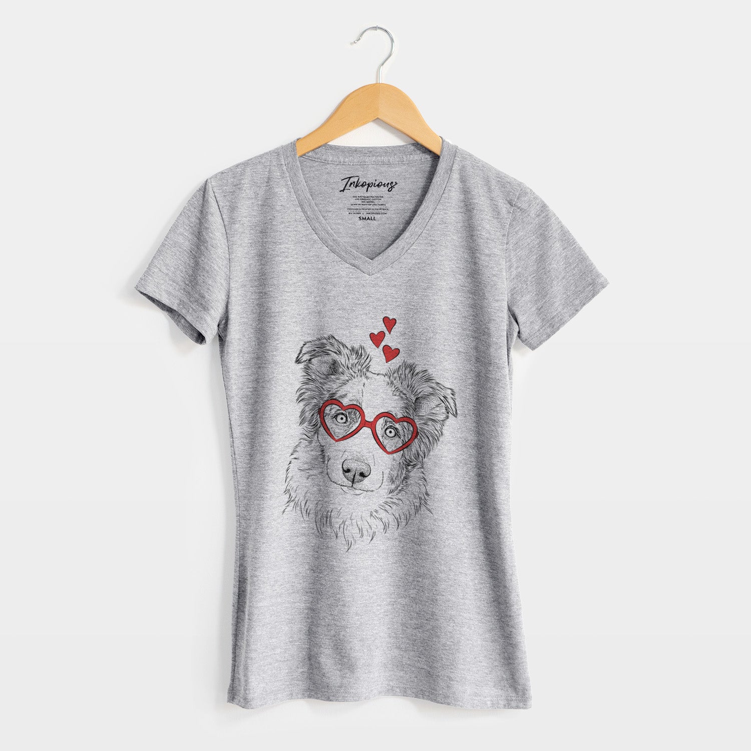 Valentine HoneyBee the Miniature Australian Shepherd - Women's Perfect V-neck Shirt