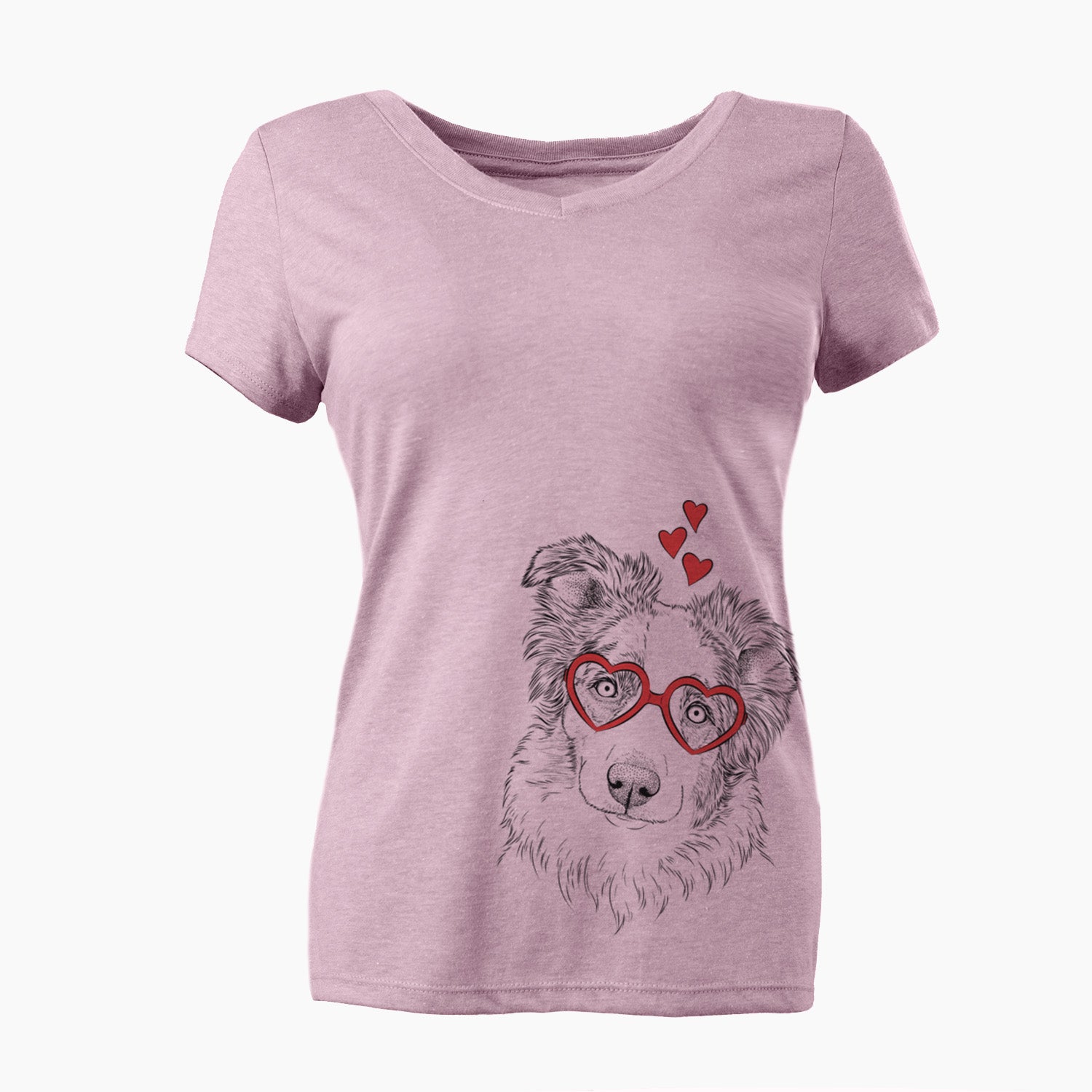 Valentine HoneyBee the Miniature Australian Shepherd - Women's Perfect V-neck Shirt