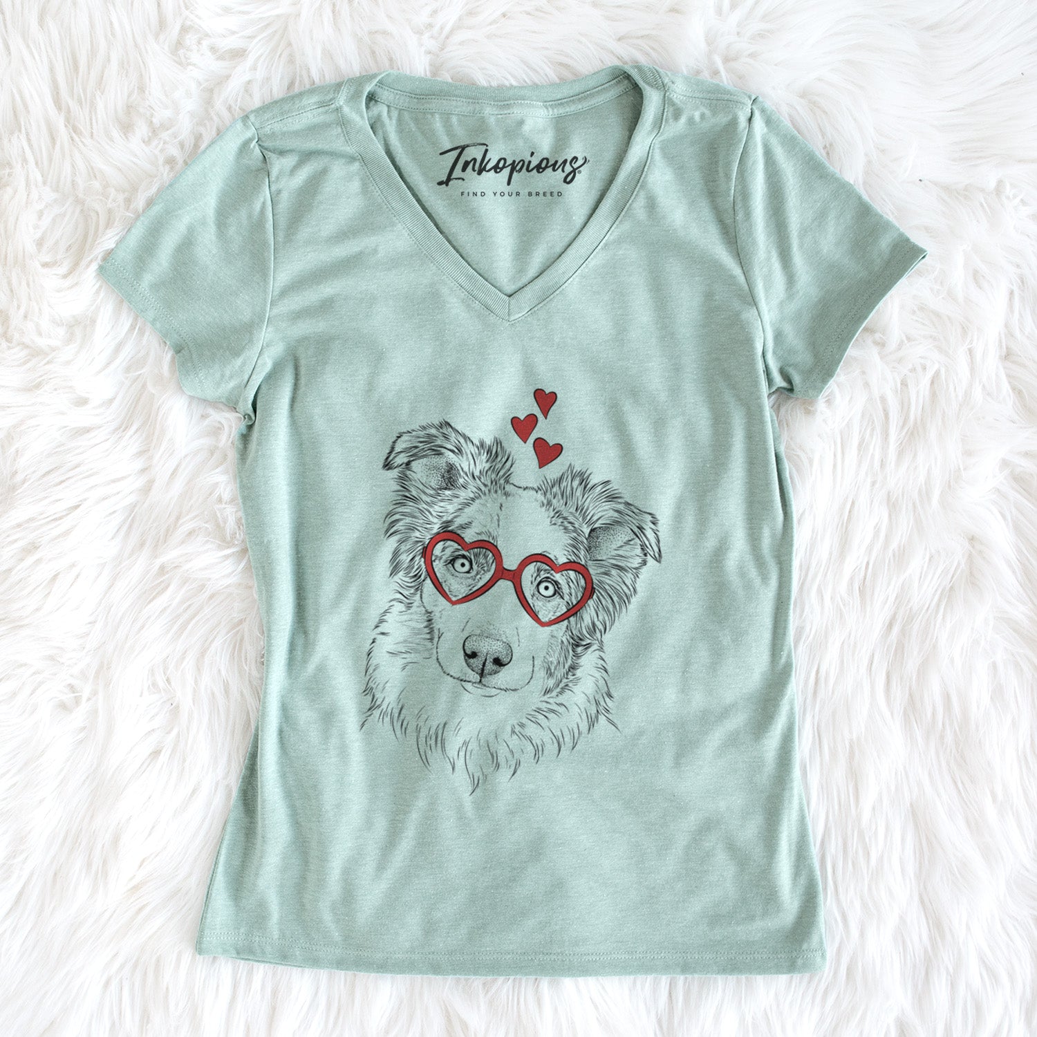 Valentine HoneyBee the Miniature Australian Shepherd - Women's Perfect V-neck Shirt