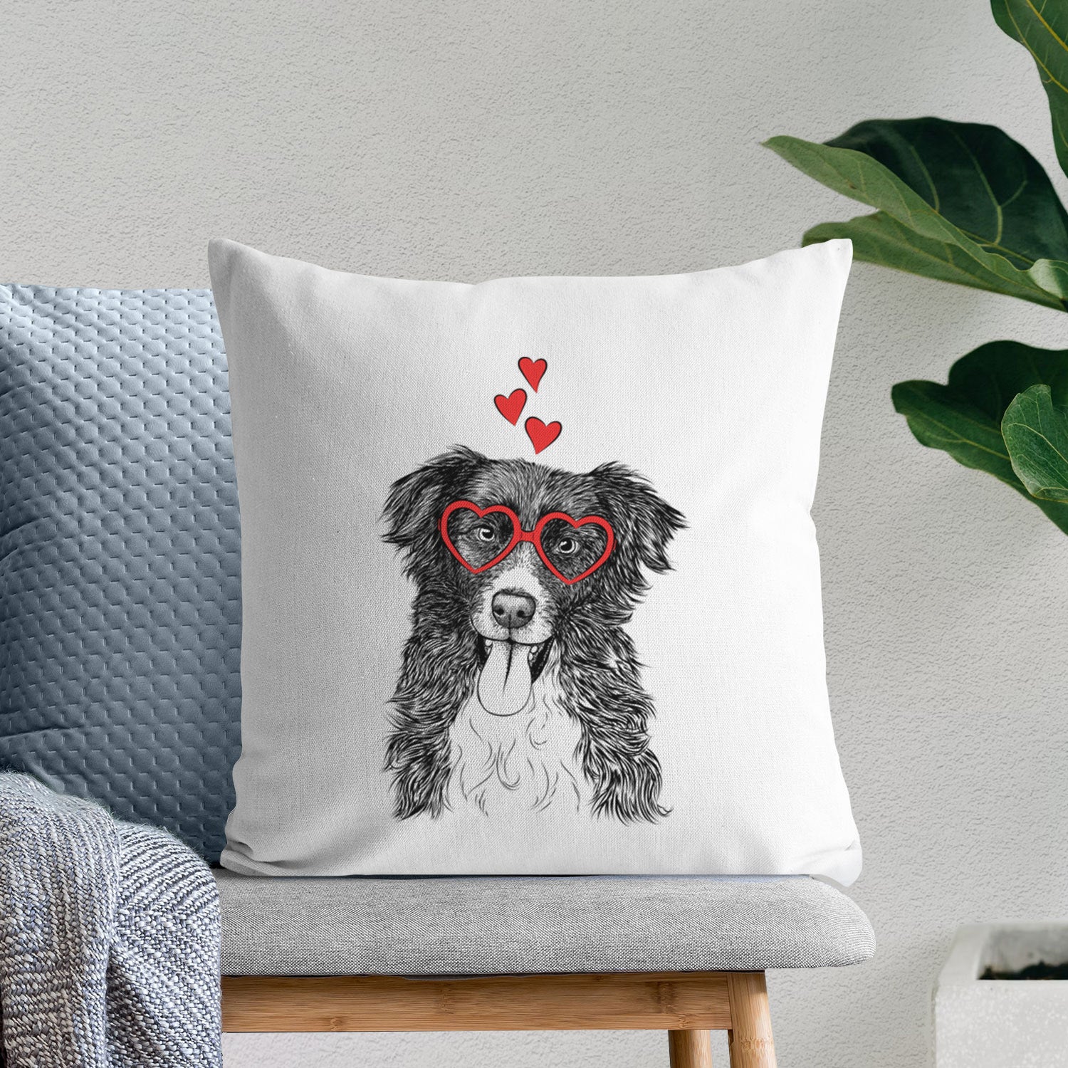 Indi the Border Collie - Throw Pillow Cover