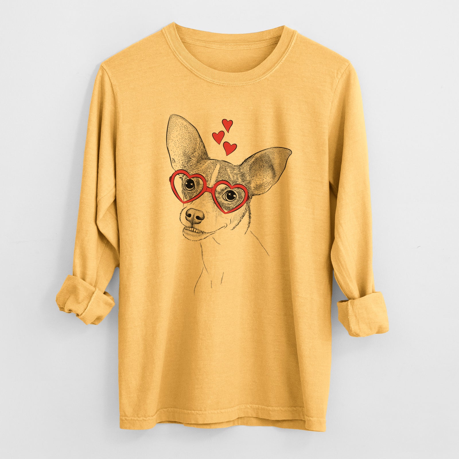 Valentine Kailani the Chihuahua Mix - Heavyweight 100% Cotton Long Sleeve