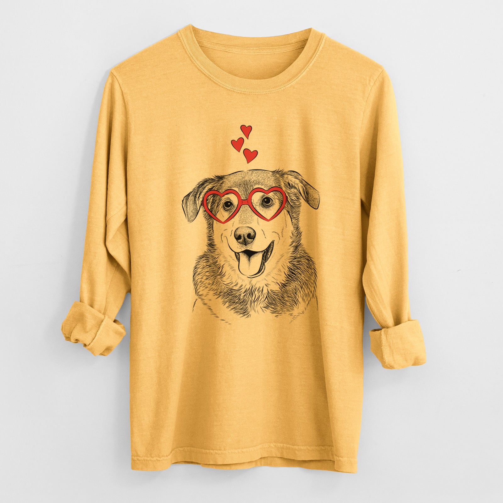 Valentine Lance the Lab/Shepherd Mix - Heavyweight 100% Cotton Long Sleeve