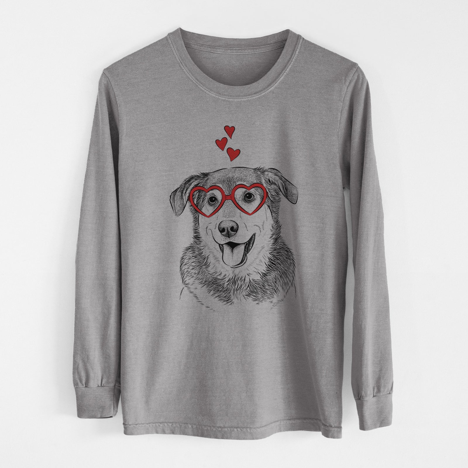 Valentine Lance the Lab/Shepherd Mix - Heavyweight 100% Cotton Long Sleeve