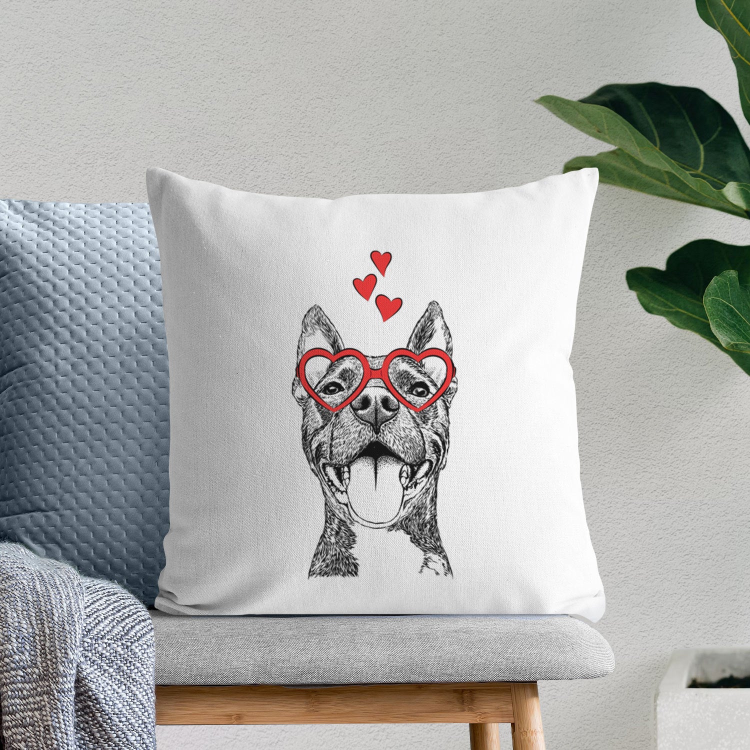 Milo the Pitbull Mix - Throw Pillow Cover