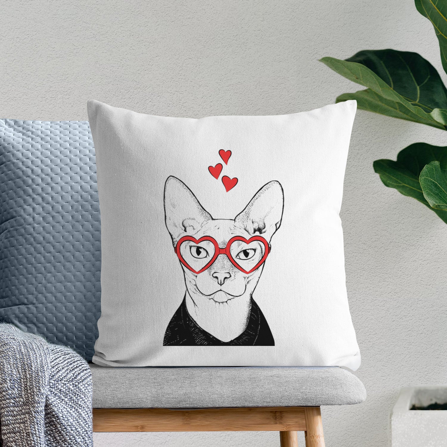 Oliver Watson the Sphynx Cat - Throw Pillow Cover