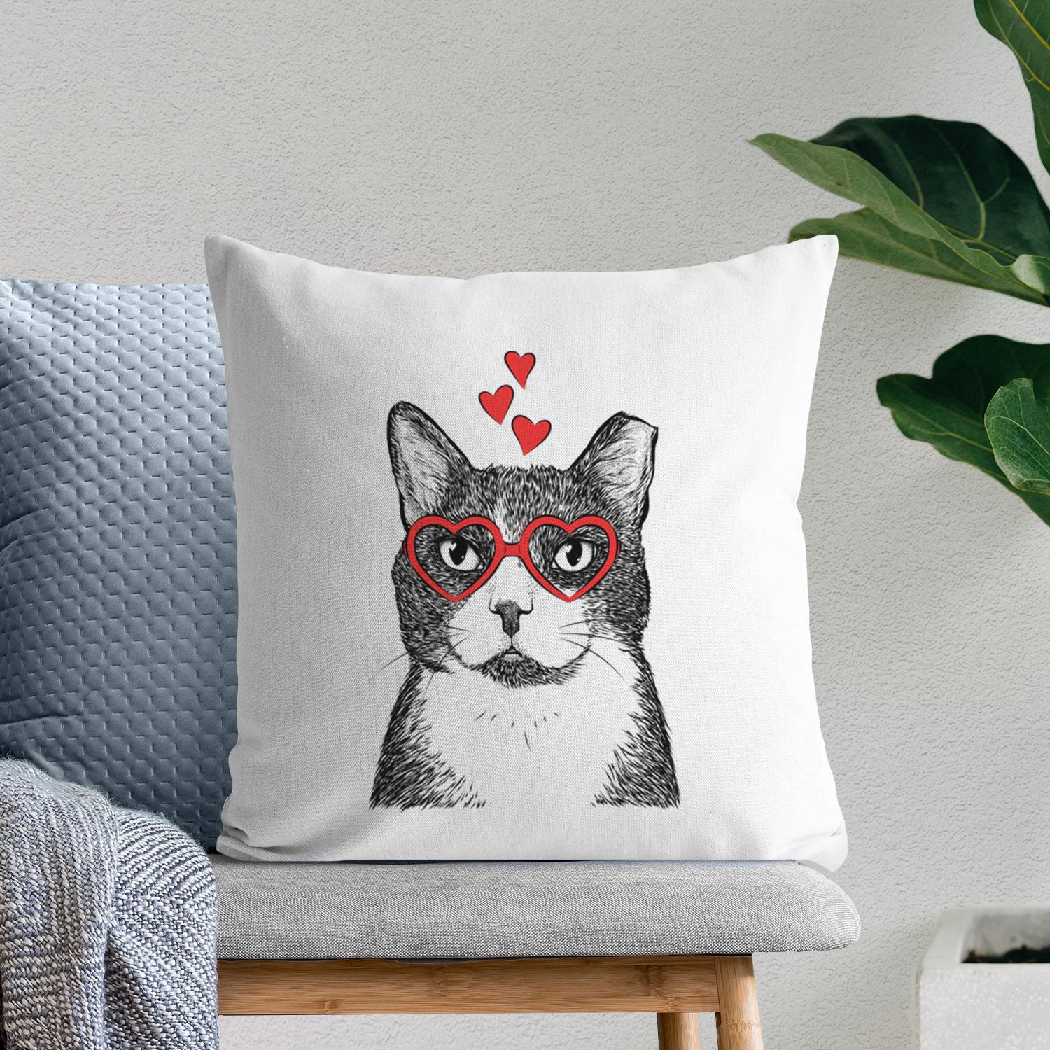 Pinky the Tuxedo Cat - Throw Pillow Cover