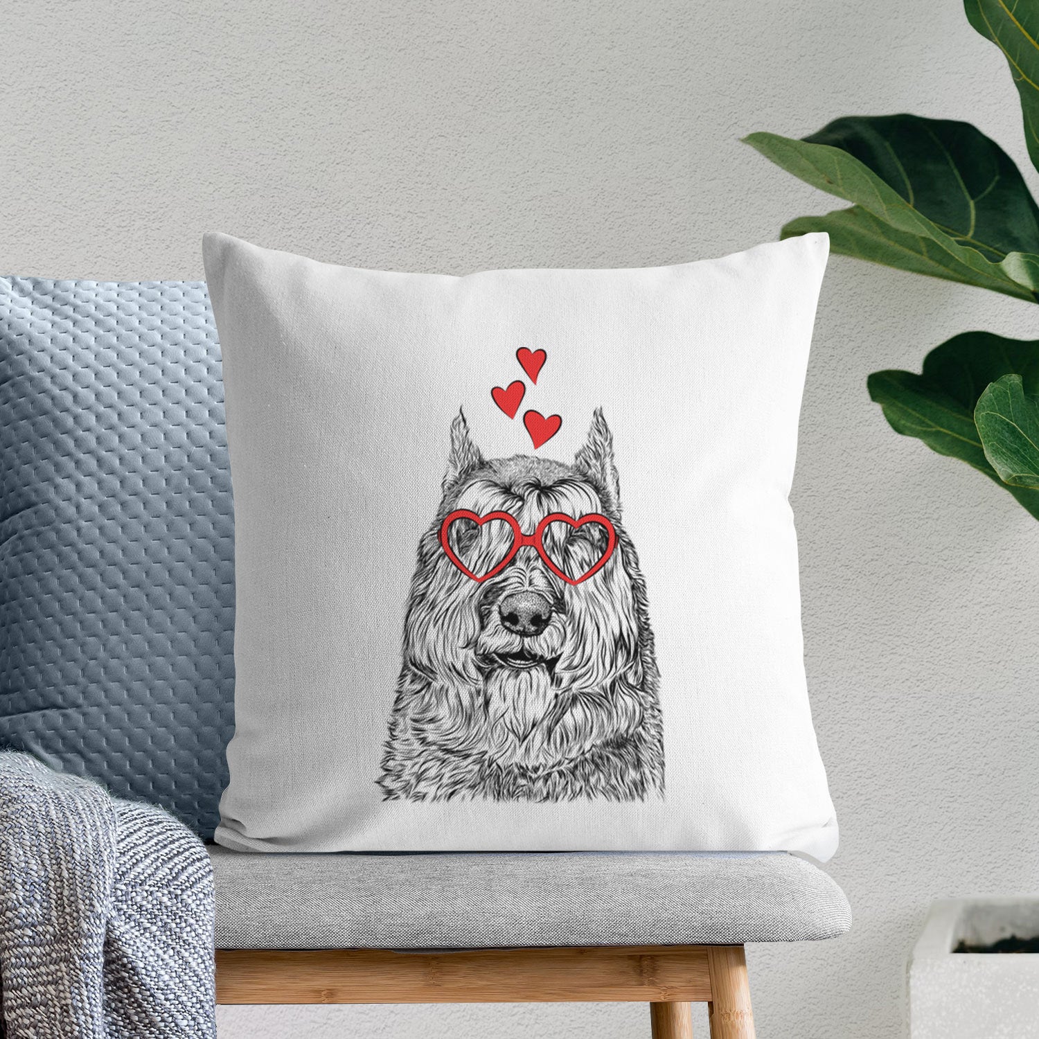 Sabre the Bouvier Des Flandres - Throw Pillow Cover