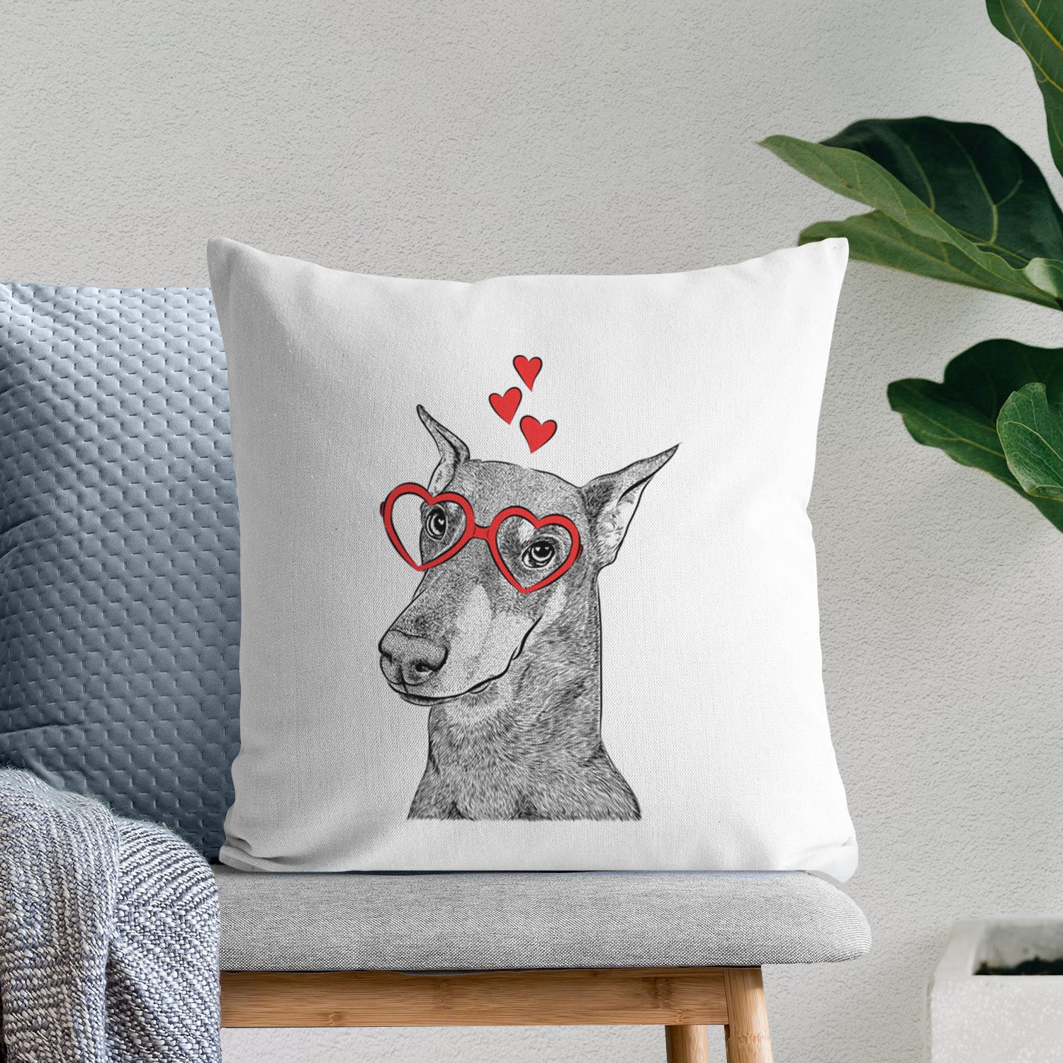 Shelby the Doberman Pinscher - Throw Pillow Cover
