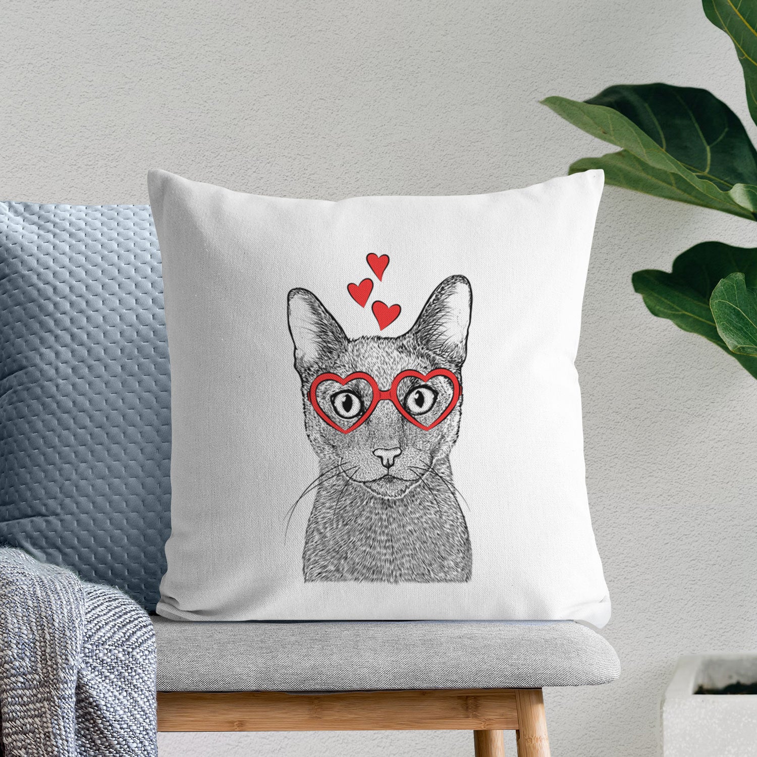 Stanley the Russian Blue Cat - Throw Pillow Cover