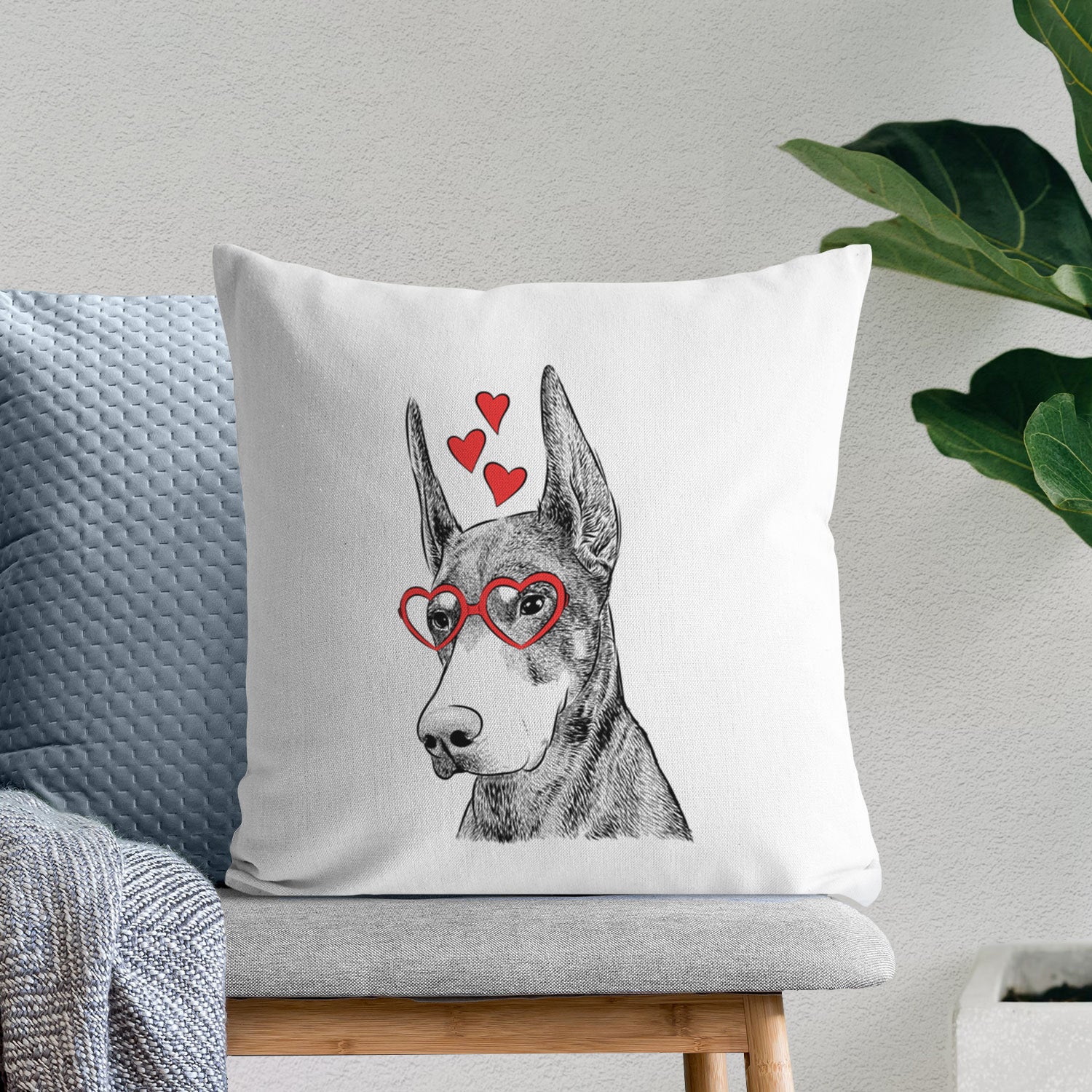 Sunny the Doberman Pinscher - Throw Pillow Cover