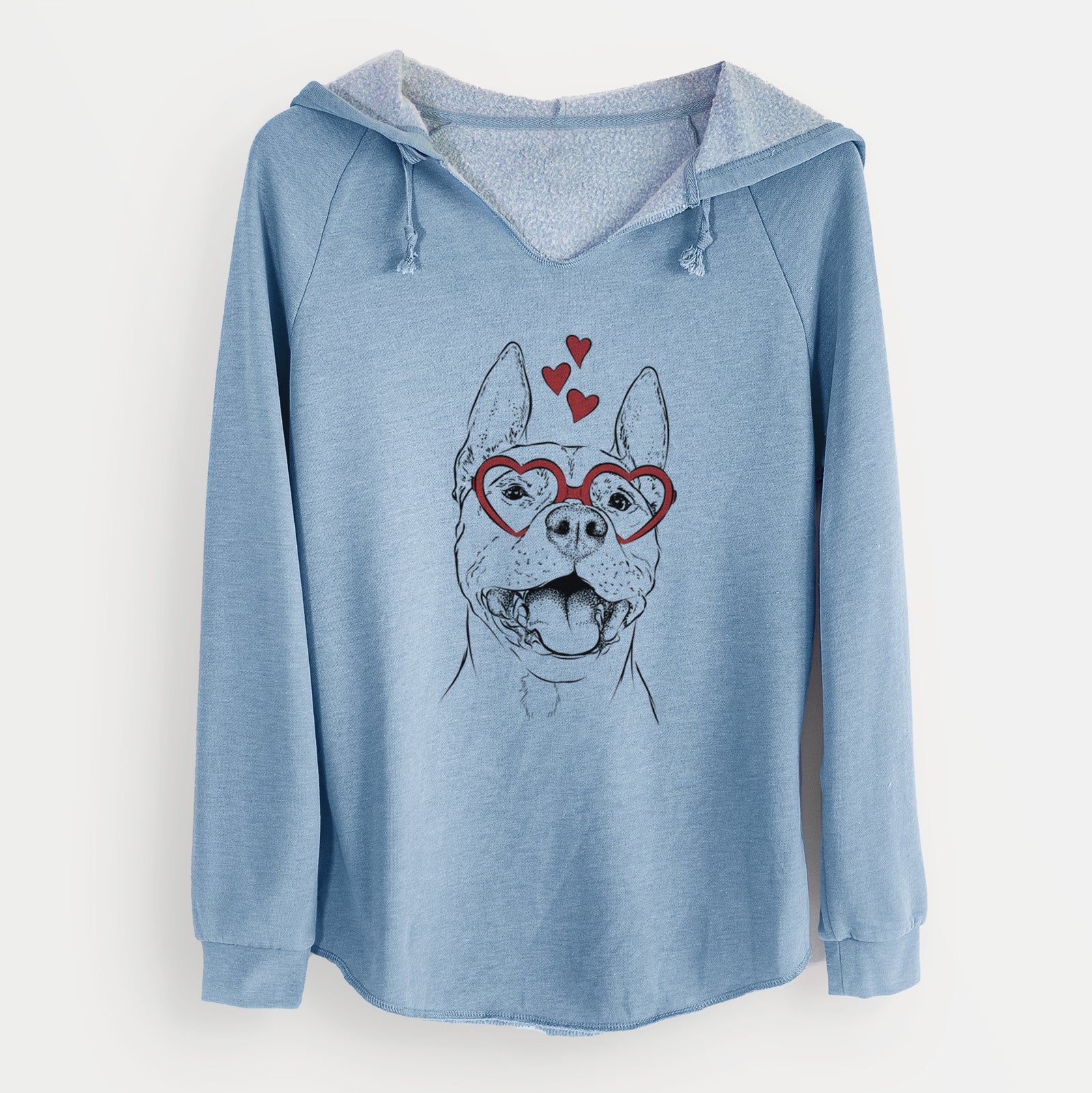 Valentine Wally the Pitbull - Cali Wave Hooded Sweatshirt