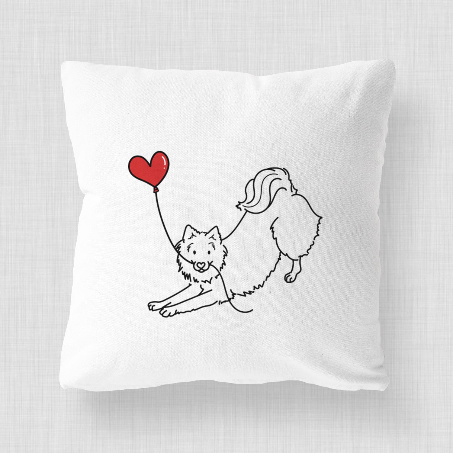 American Eskimo Heart String - Throw Pillow Cover