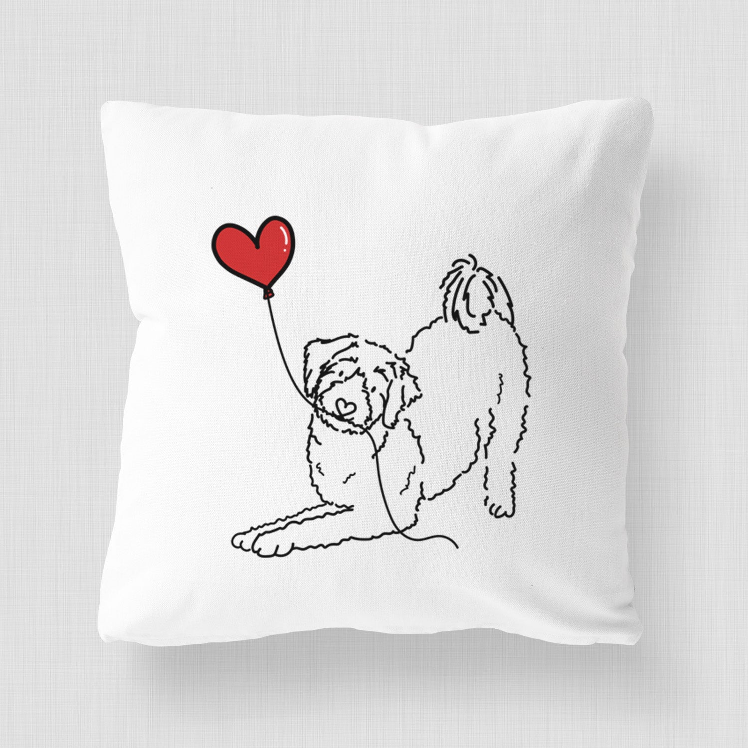 Aussiedoodle Heart String - Throw Pillow Cover