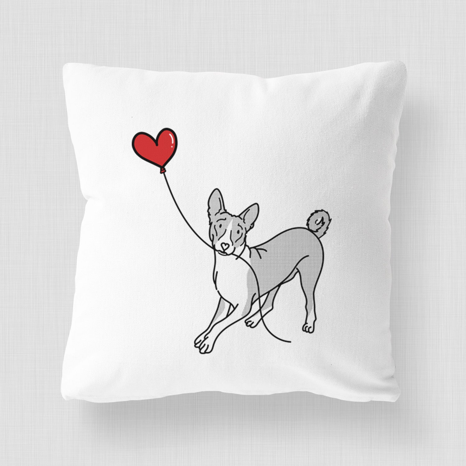 Basenji Heart String - Throw Pillow Cover