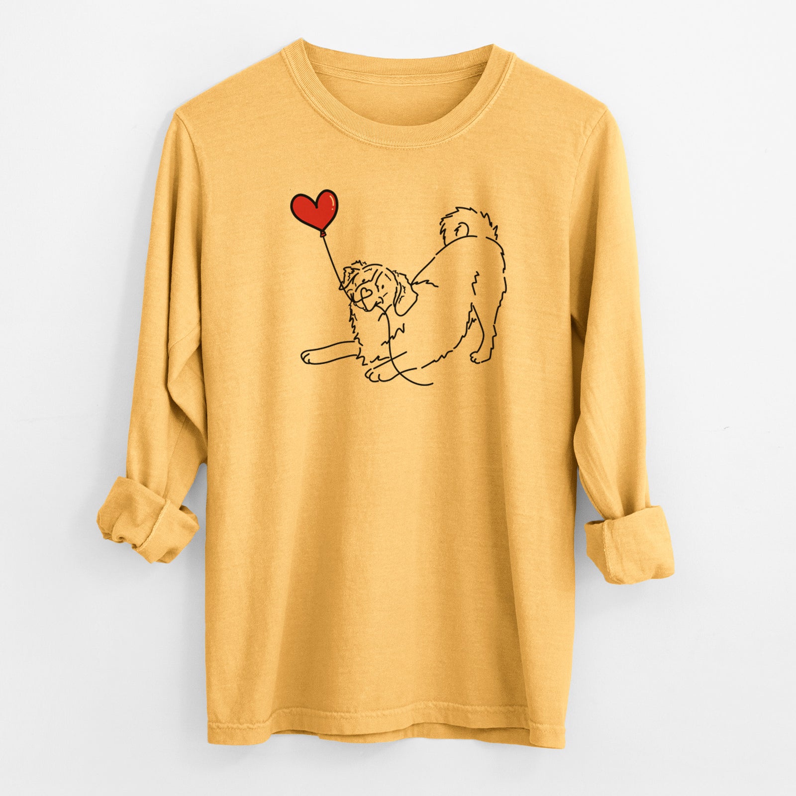 Bernese Mountain Dog Heart String - Men's Heavyweight 100% Cotton Long Sleeve