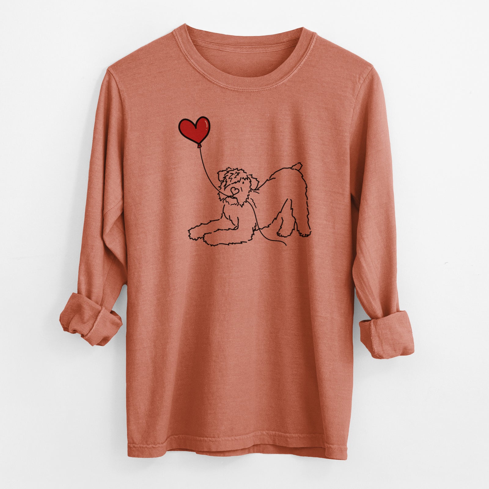 Bouvier des Flandres Heart String - Men's Heavyweight 100% Cotton Long Sleeve