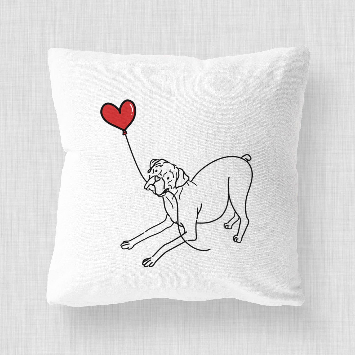 Boxer Heart String - Throw Pillow Cover