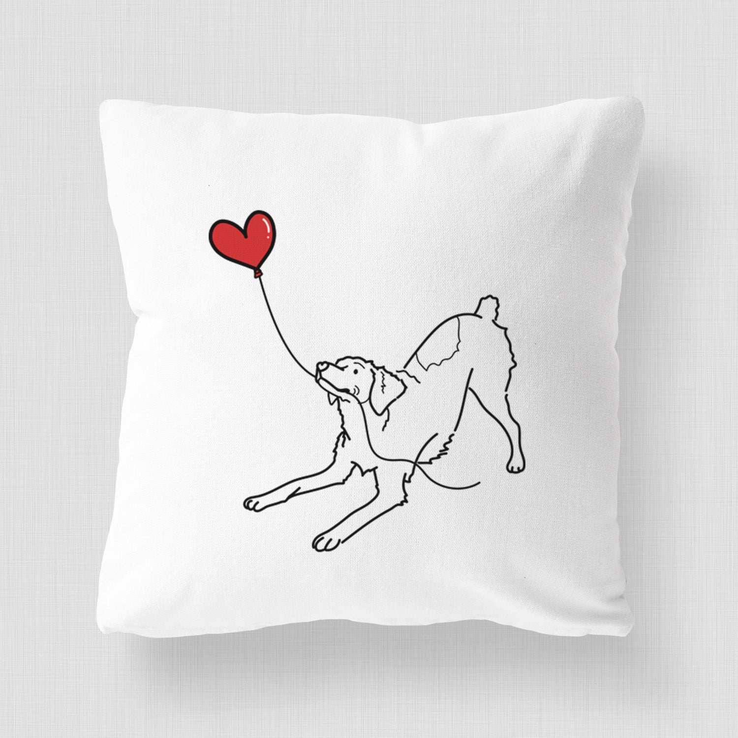 Brittany Spaniel Heart String - Throw Pillow Cover