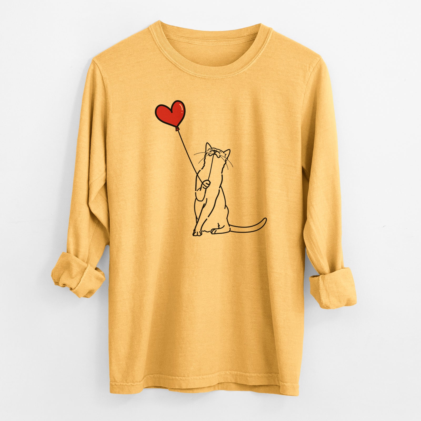 Cat Heart String - Men's Heavyweight 100% Cotton Long Sleeve