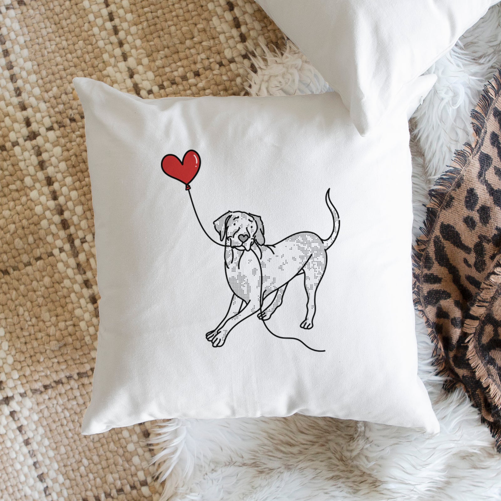 Catahoula Heart String - Throw Pillow Cover