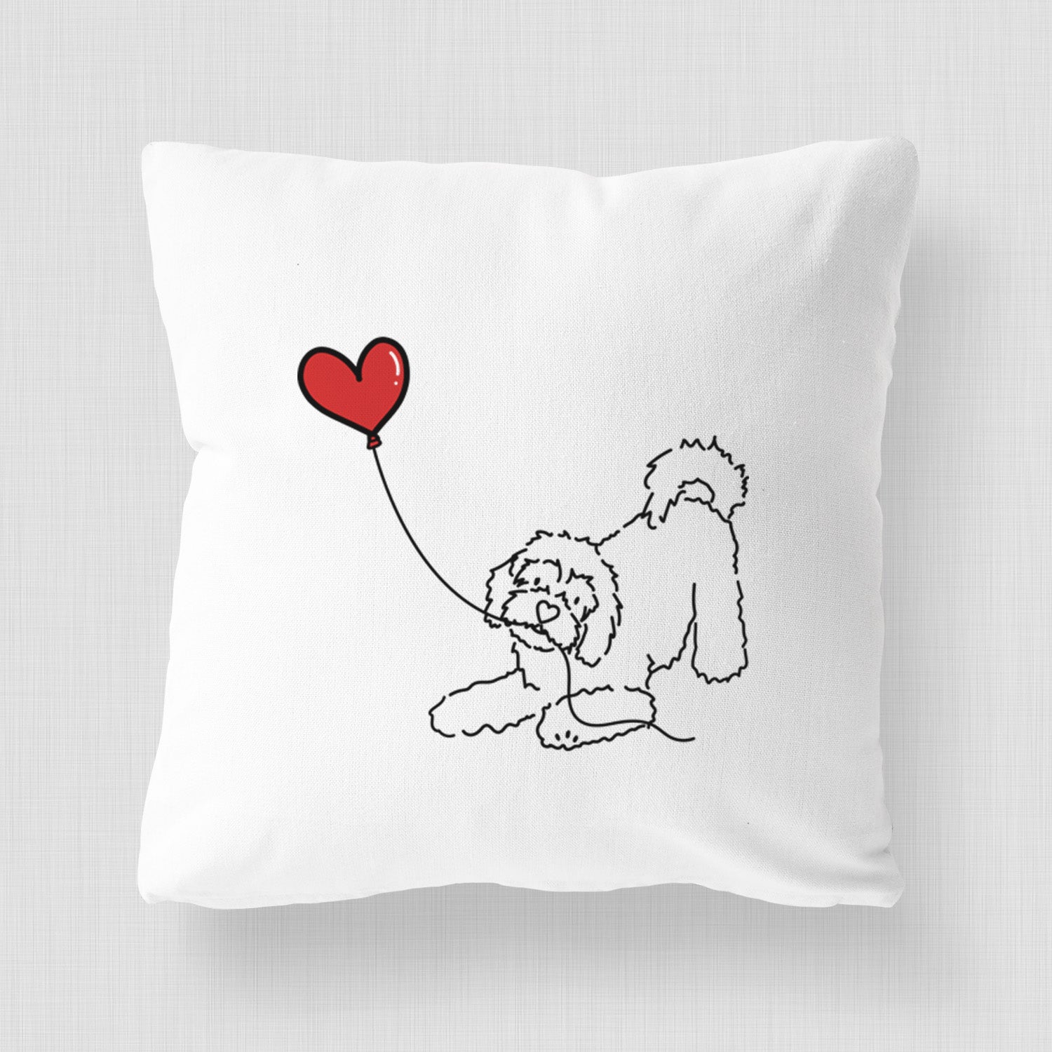 Cavachon Heart String - Throw Pillow Cover