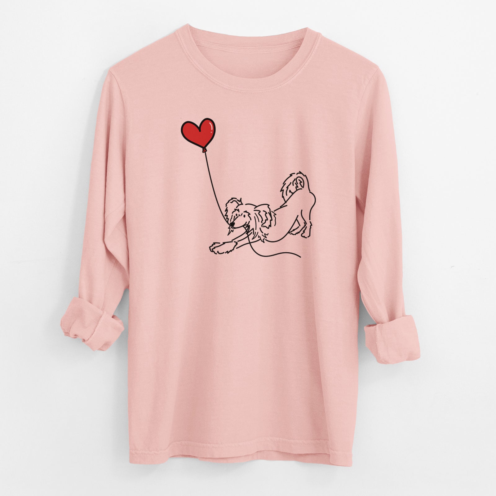 Chinese Crested Heart String - Men's Heavyweight 100% Cotton Long Sleeve