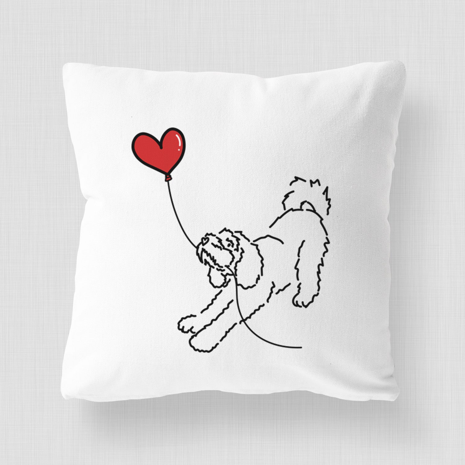 Cockapoo Heart String - Throw Pillow Cover