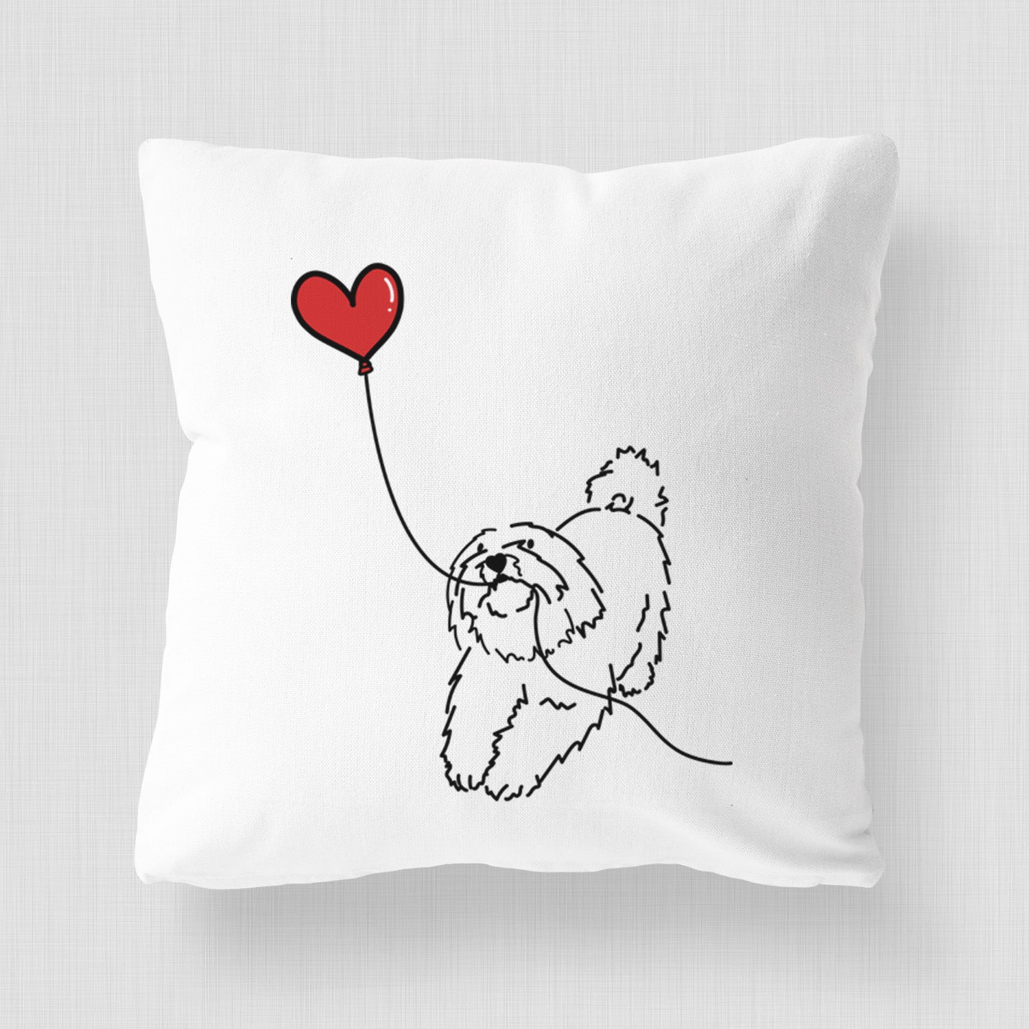 Coton de Tulear Heart String - Throw Pillow Cover