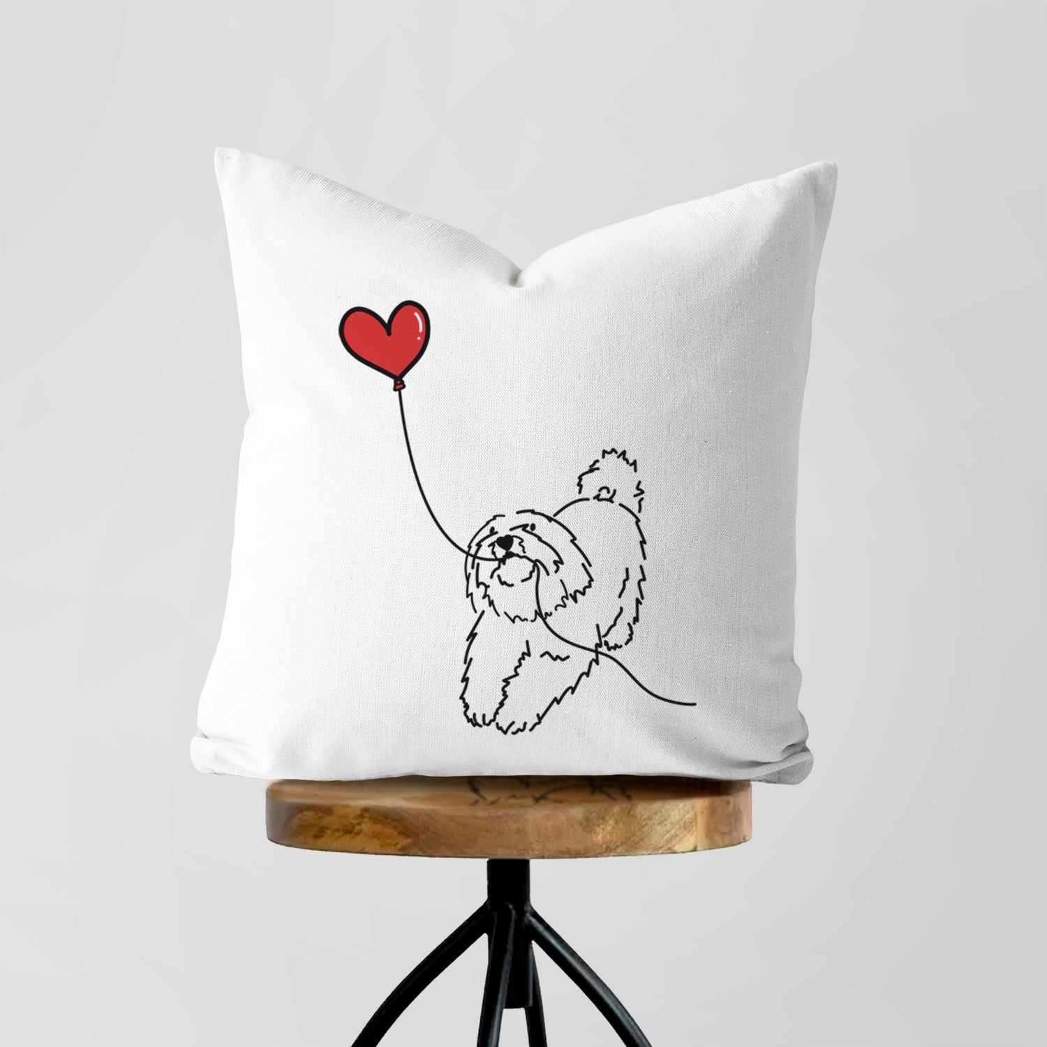Coton de Tulear Heart String - Throw Pillow Cover