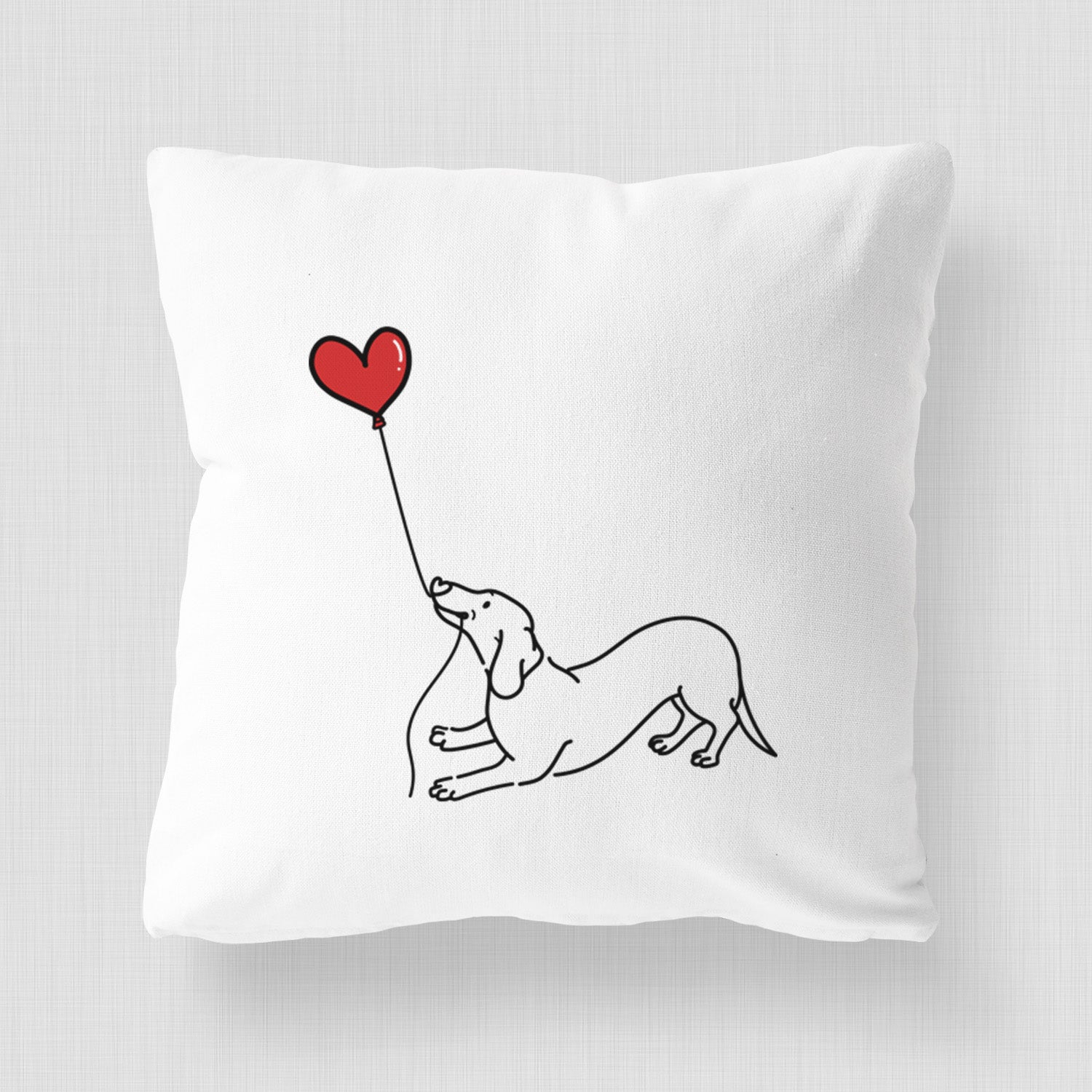 Dachshund Heart String - Throw Pillow Cover