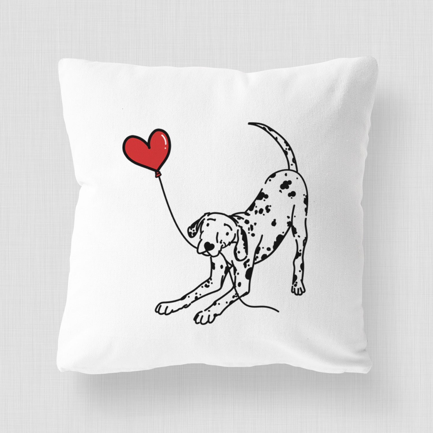 Dalmatian Heart String - Throw Pillow Cover