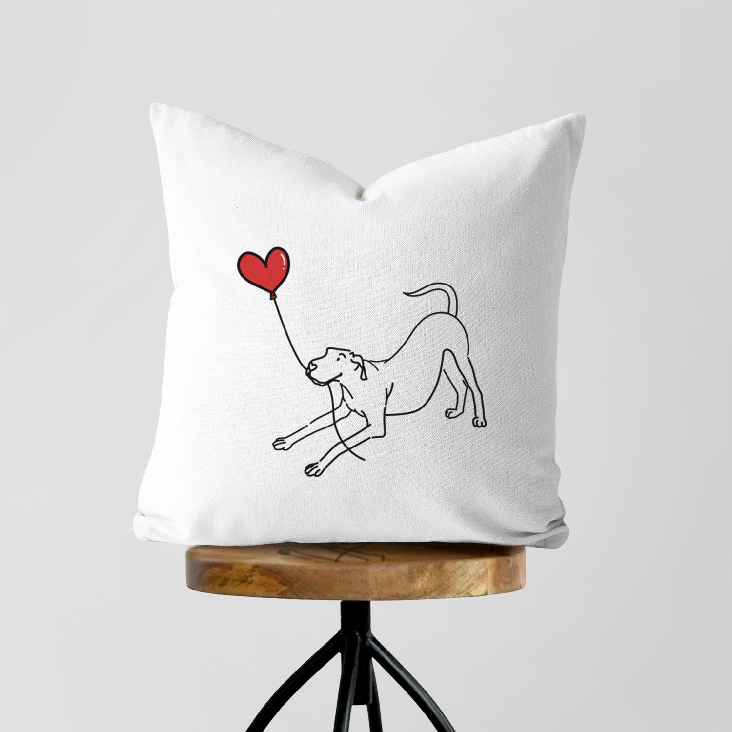 Great Dane Heart String - Throw Pillow Cover