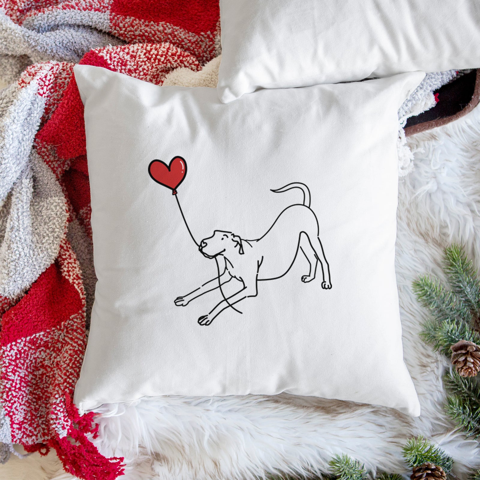 Great Dane Heart String - Throw Pillow Cover