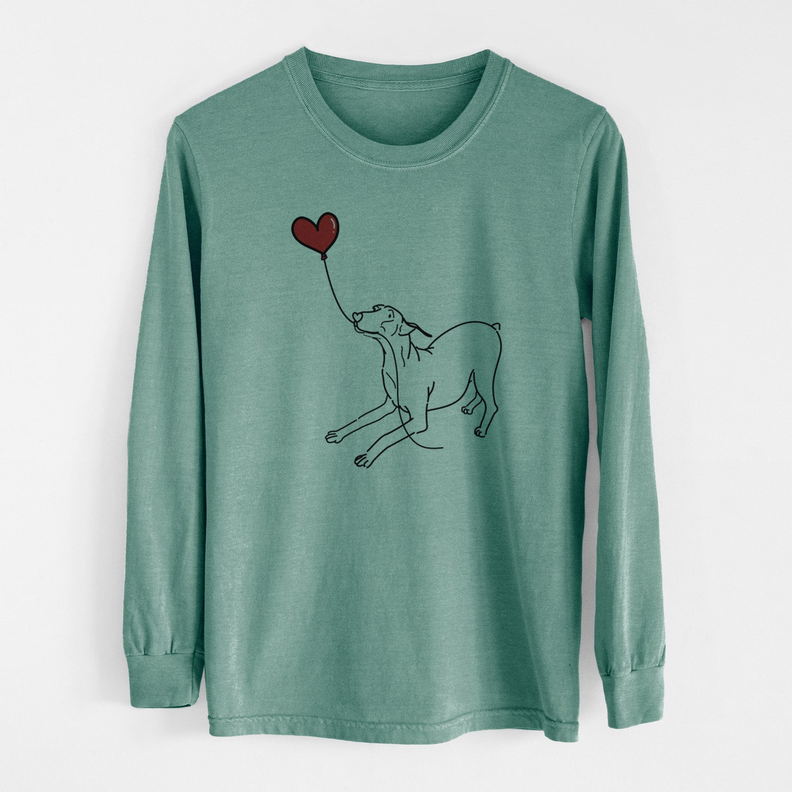 Doberman Pinscher Docked Heart String - Men's Heavyweight 100% Cotton Long Sleeve