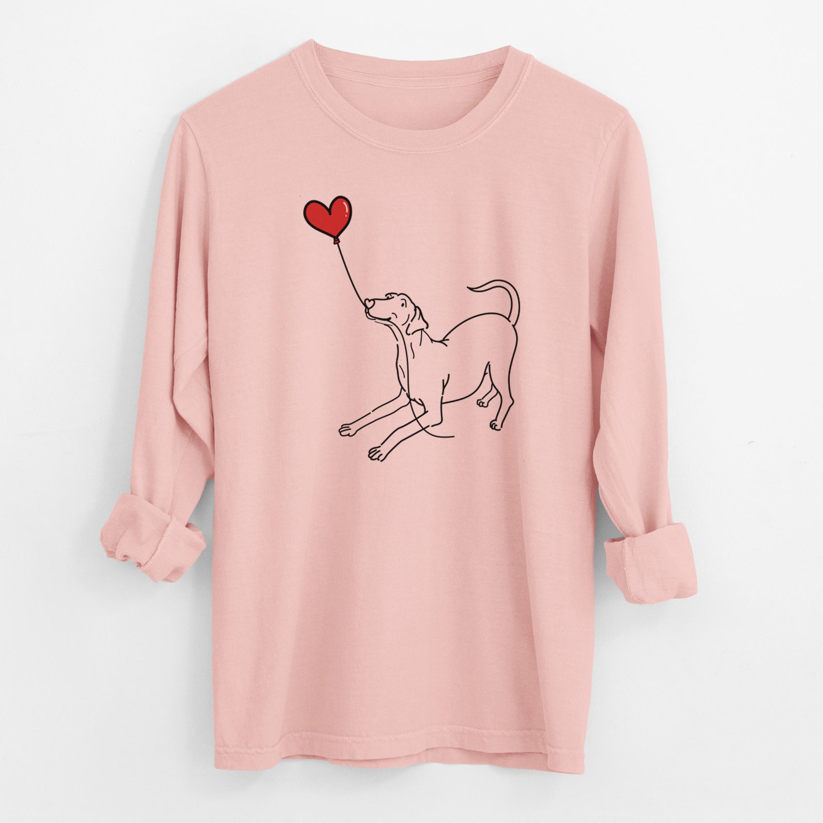 Doberman Pinscher Heart String - Men's Heavyweight 100% Cotton Long Sleeve