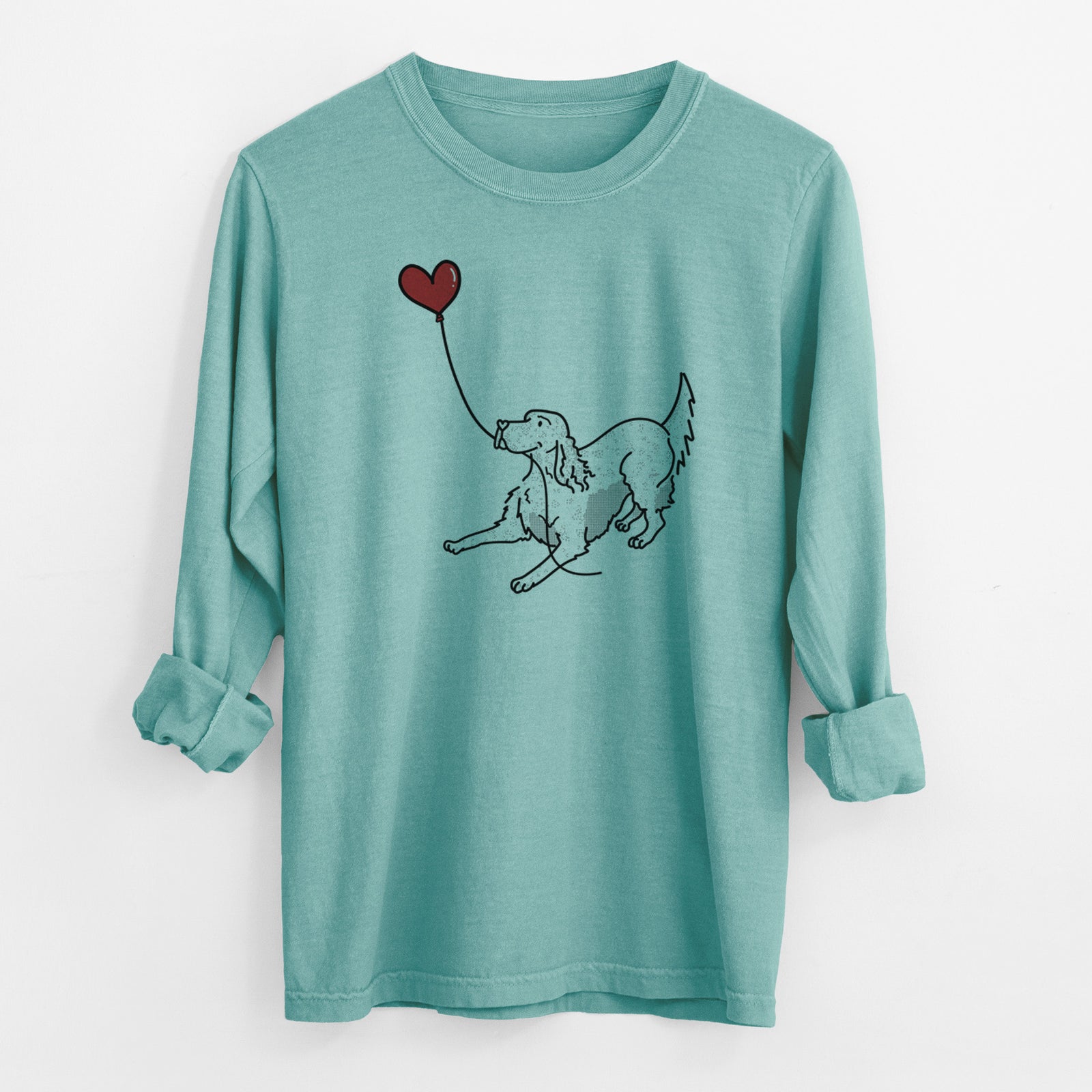 English Setter Heart String - Men's Heavyweight 100% Cotton Long Sleeve