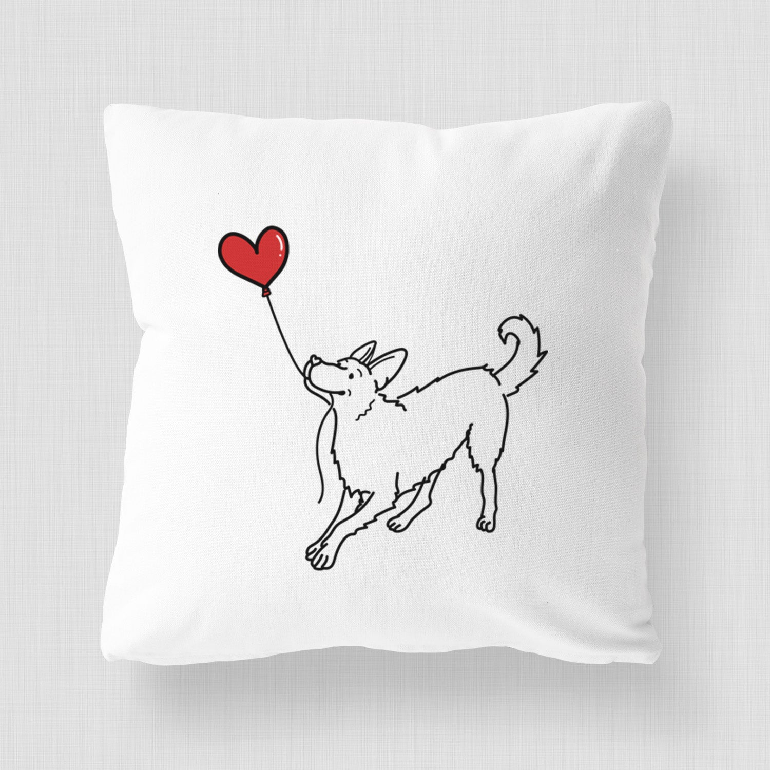German Shepherd Heart String - Throw Pillow Cover