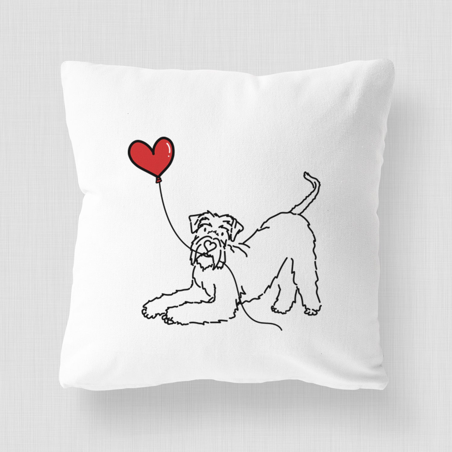 Giant Schnauzer Heart String - Throw Pillow Cover