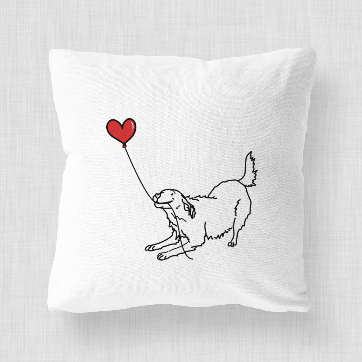 Golden Retriever Heart String - Throw Pillow Cover