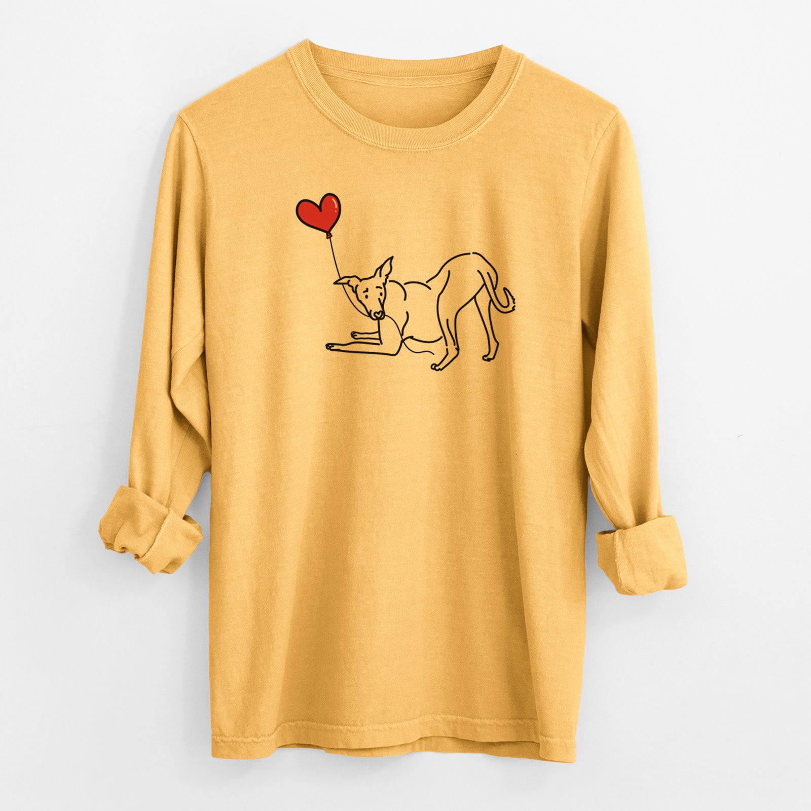 Greyhound Heart String - Men's Heavyweight 100% Cotton Long Sleeve