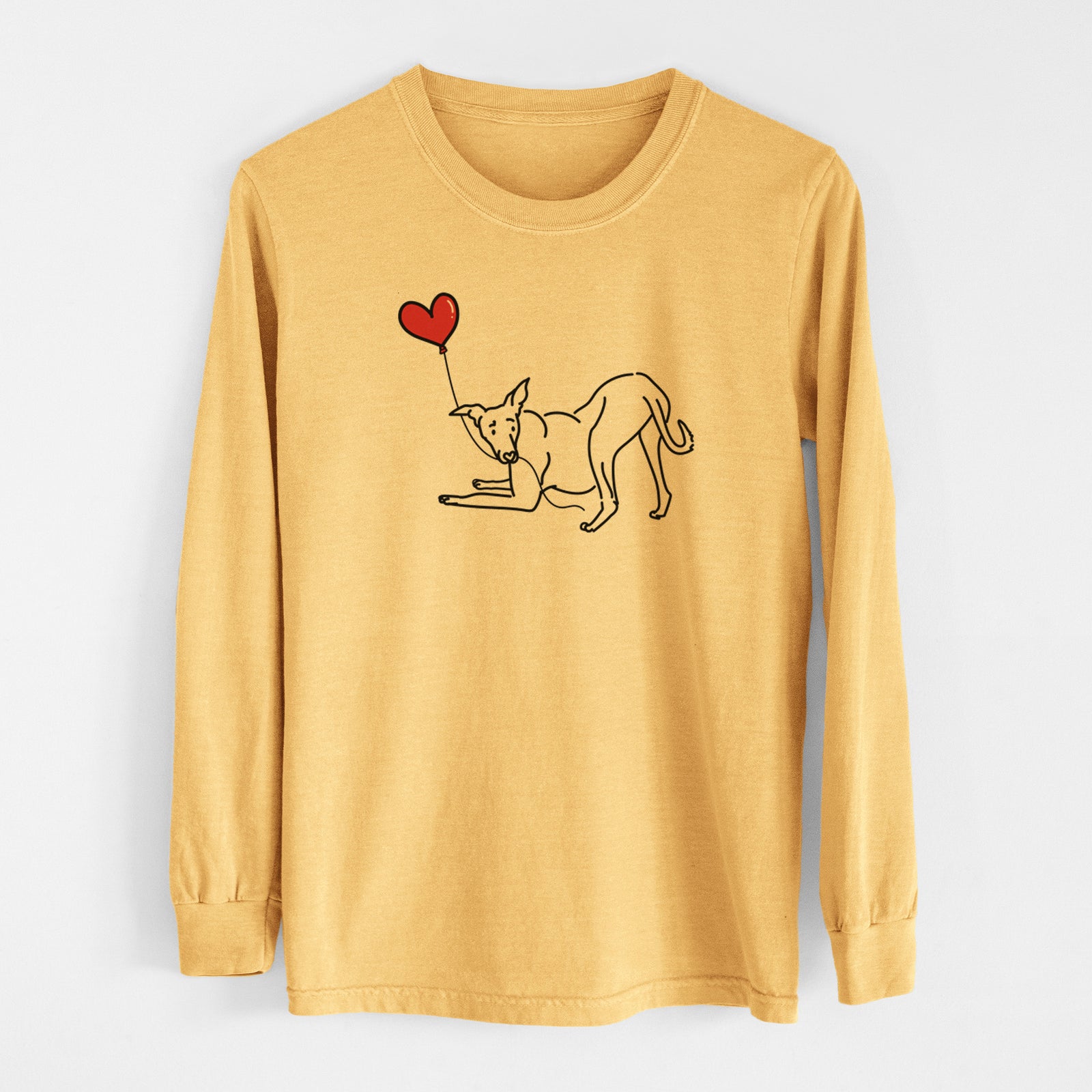Greyhound Heart String - Men's Heavyweight 100% Cotton Long Sleeve