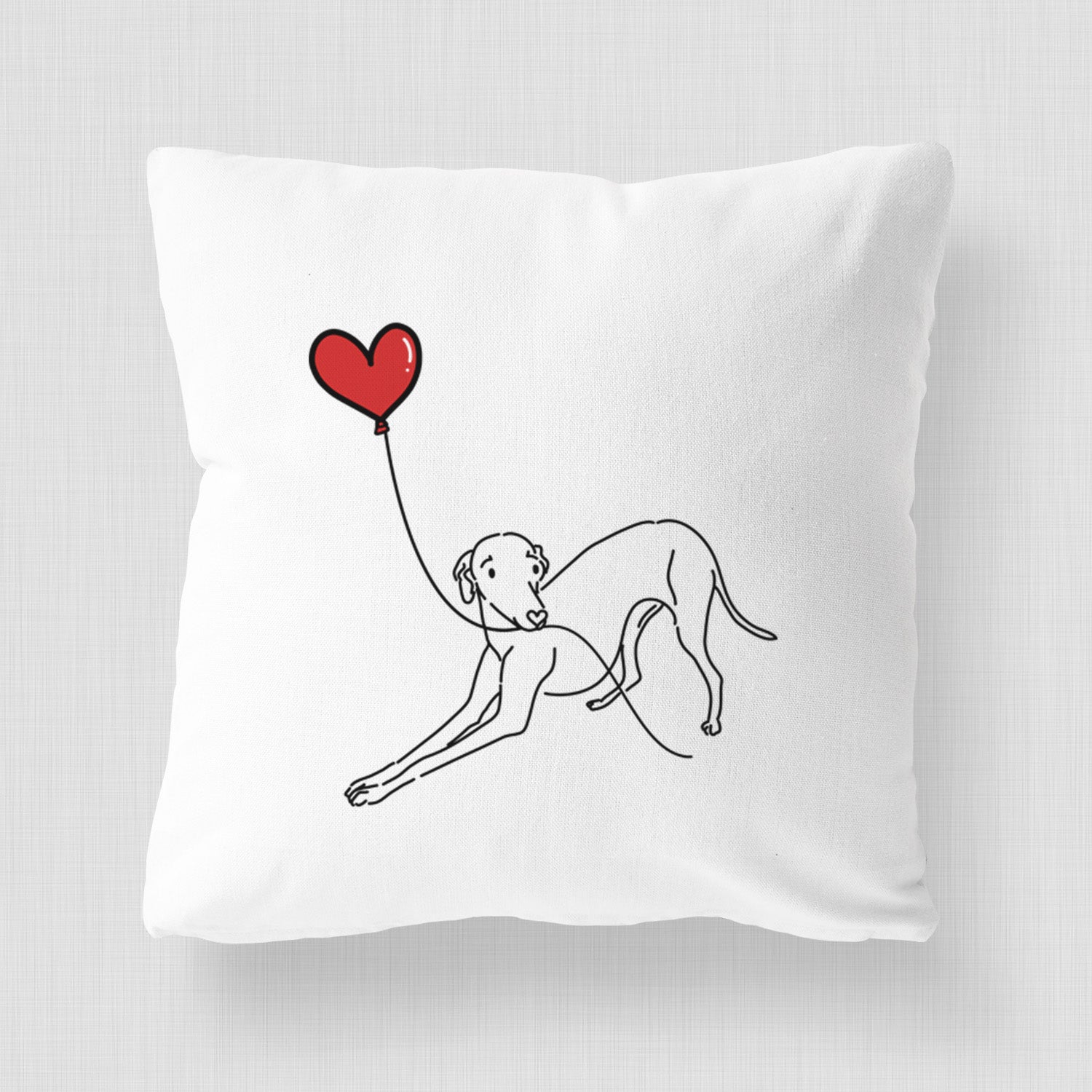 Italian Greyhound Heart String - Throw Pillow Cover