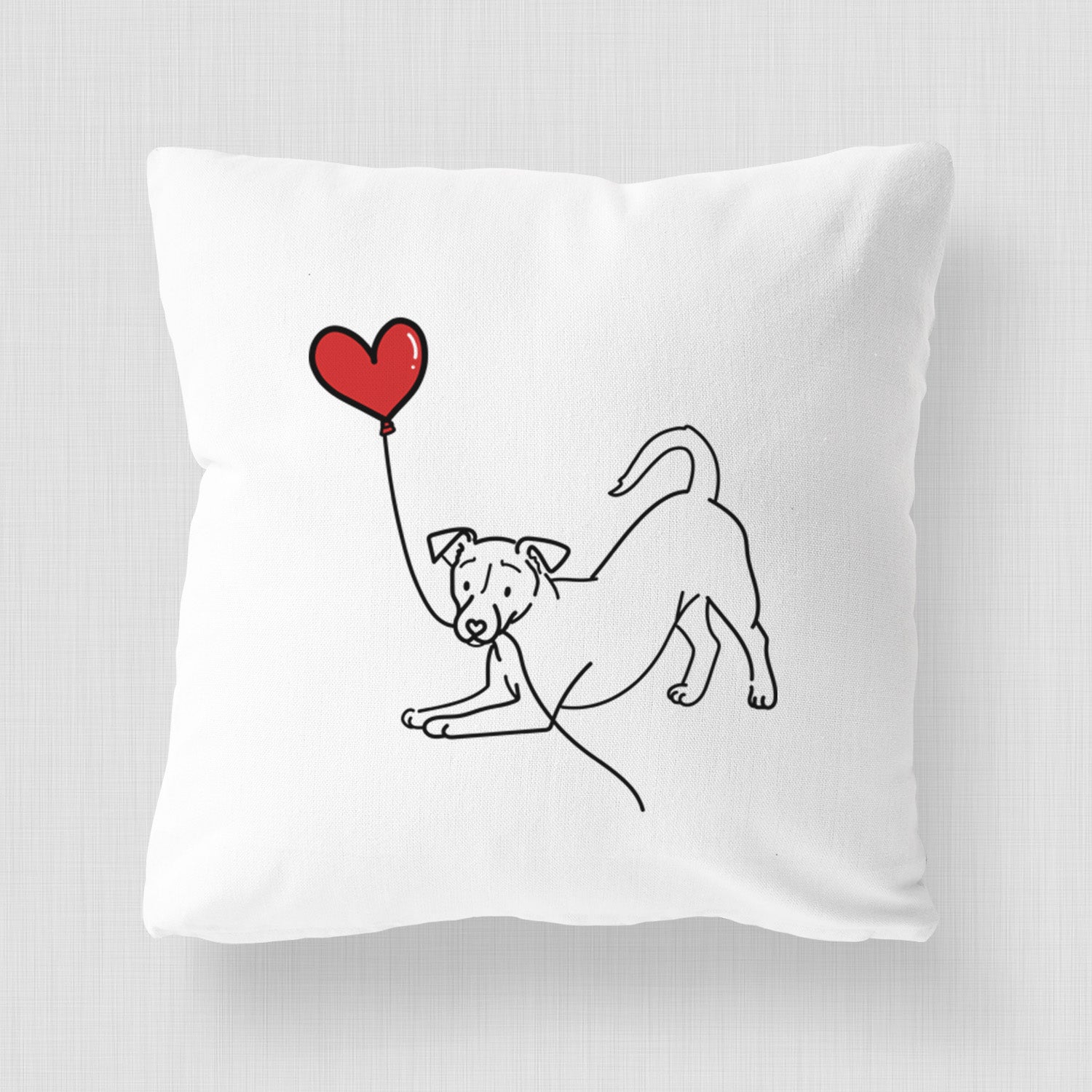 Jack Russell Terrier Heart String - Throw Pillow Cover