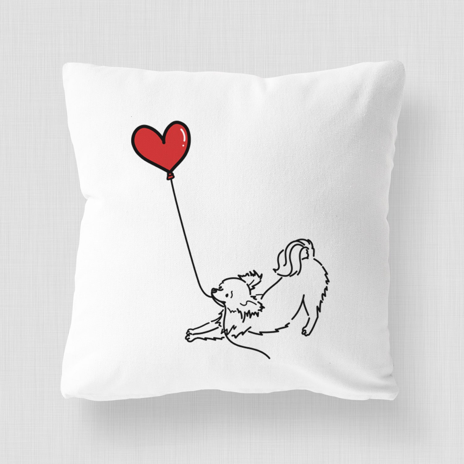 Long Haired Chihuahua Heart String - Throw Pillow Cover