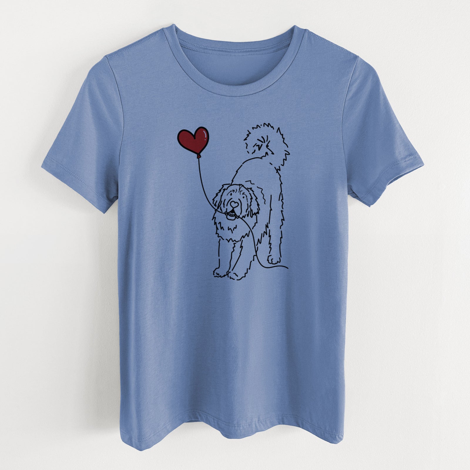 Leonberger Heart String- Women's Lightweight Relaxed Fit 100% Cotton Crewneck