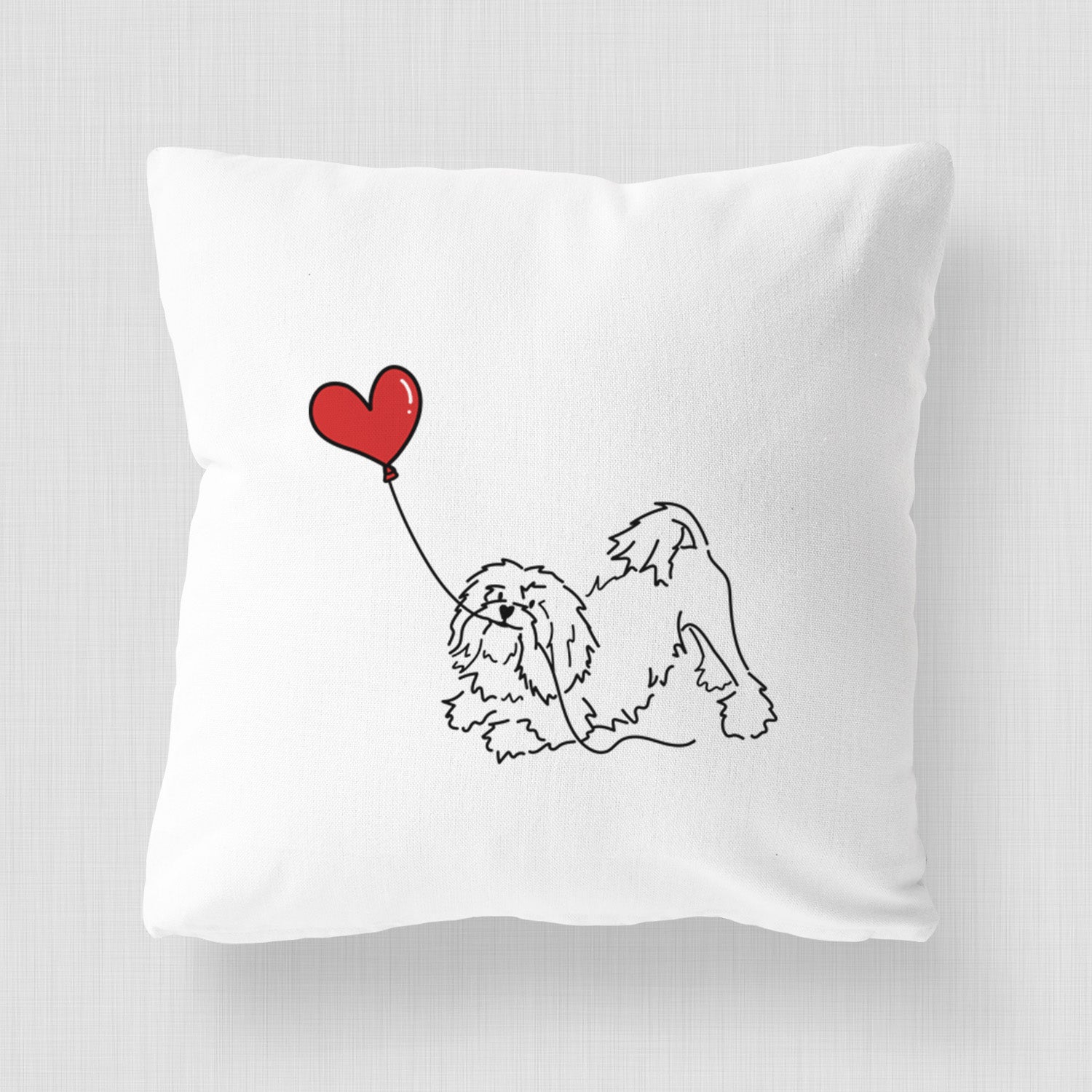 Lowchen Heart String - Throw Pillow Cover