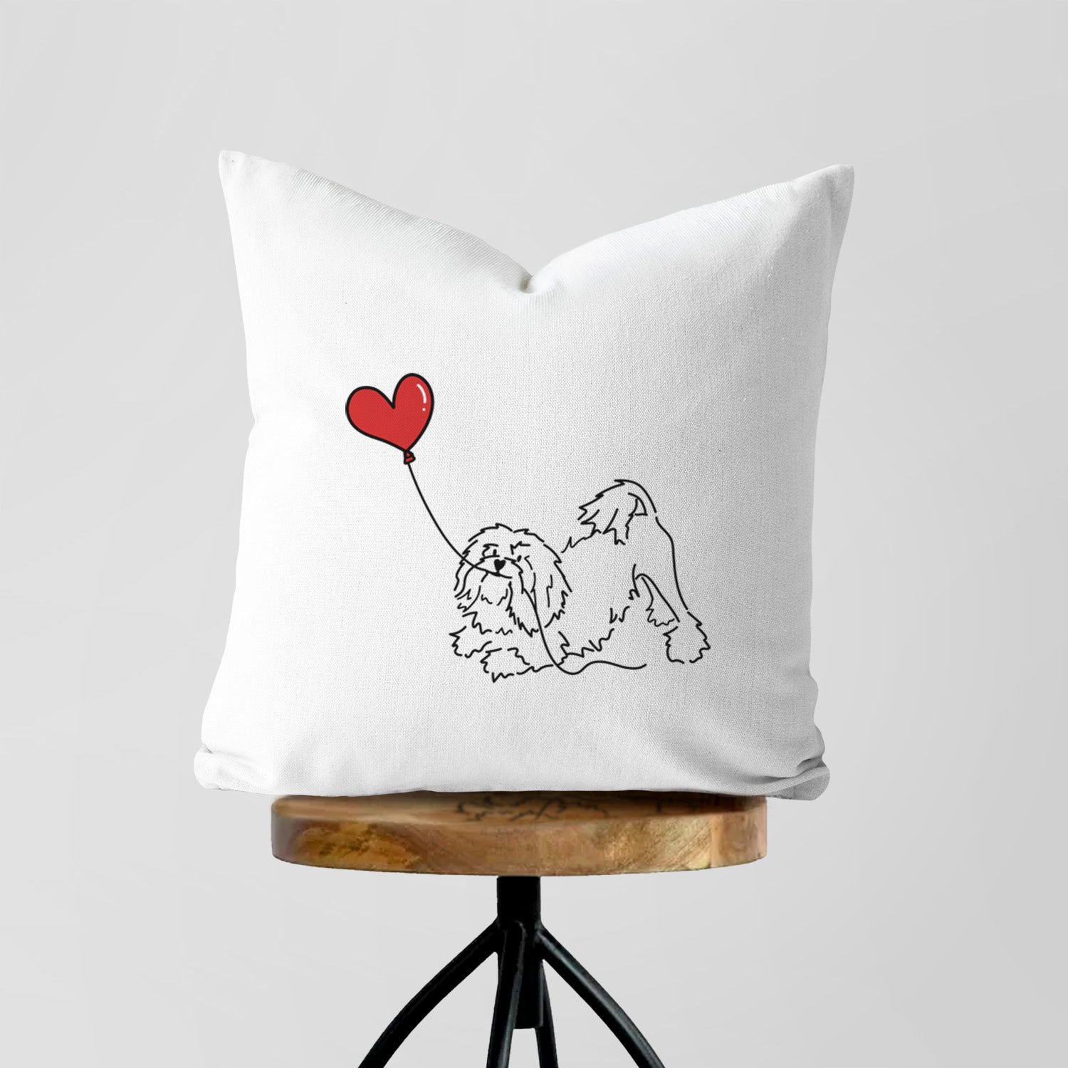 Lowchen Heart String - Throw Pillow Cover