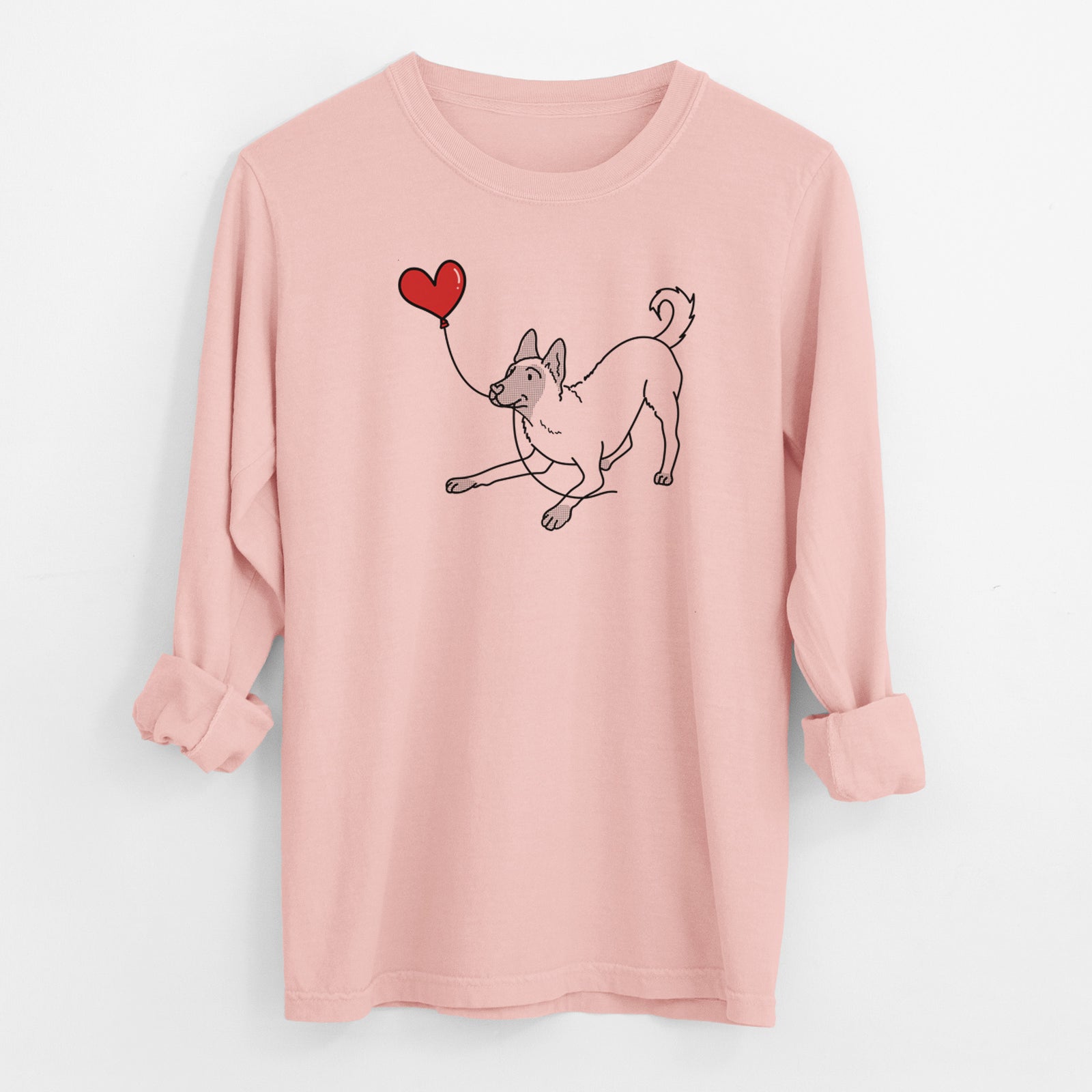 Belgian Malinois Heart String - Men's Heavyweight 100% Cotton Long Sleeve