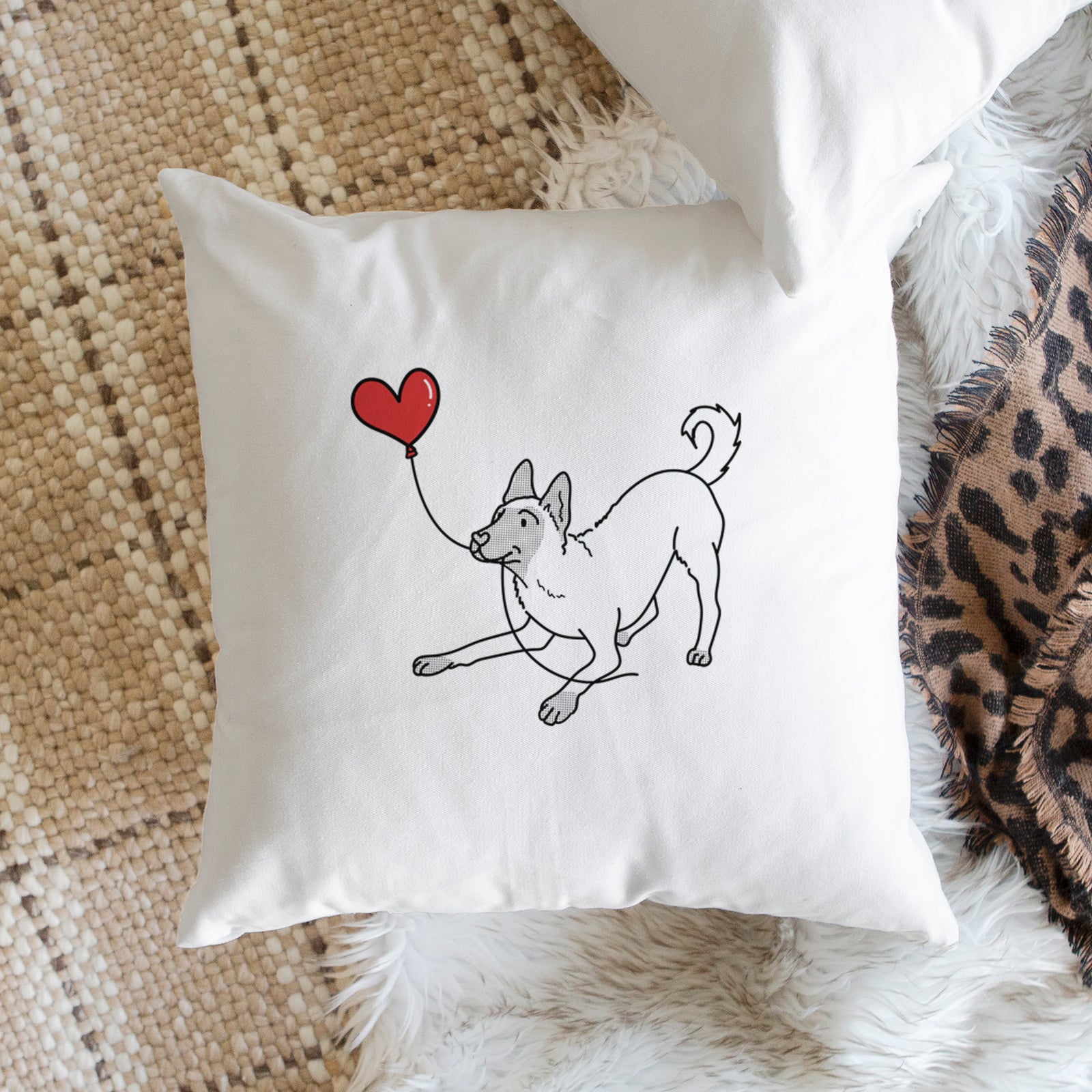 Belgian Malinois Heart String - Throw Pillow Cover